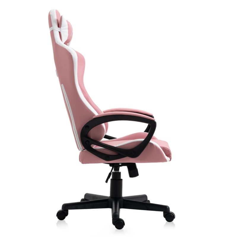 Gaming Chair, Lumbar Cushion for Office and Home (Pink)