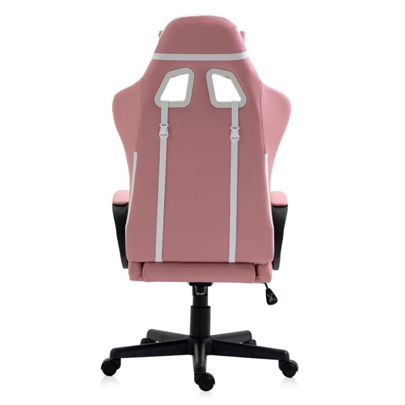 Gaming Chair, Lumbar Cushion for Office and Home (Pink)