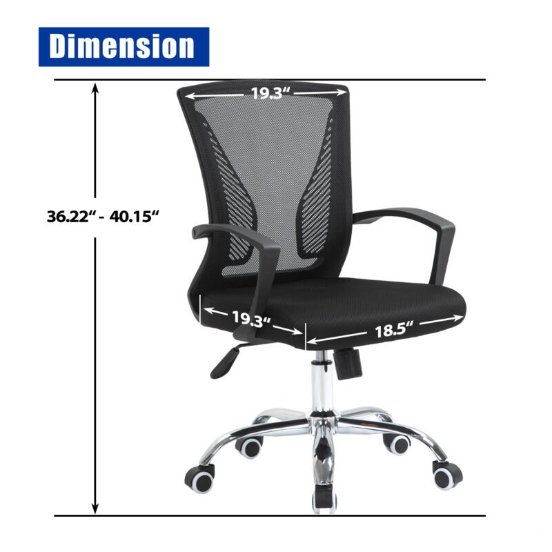 Kennen || N870B || Home Office Mid Back Swivel Mesh Chair || Lumber Support