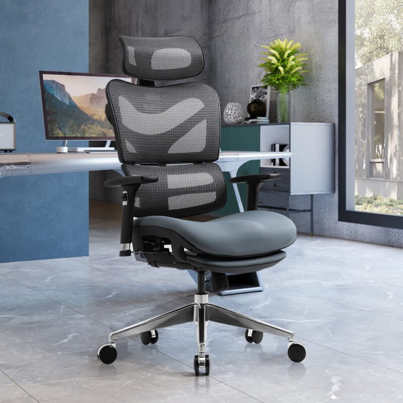 Janna || N810 || High Back Mesh Office Chair with Footrest || Adults Rolling Chair